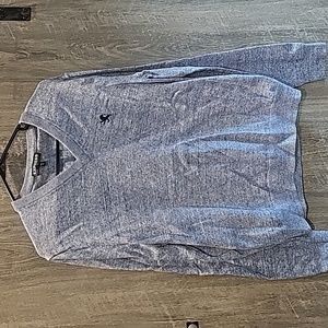 Express men's medium cotton light blue v neck sweater